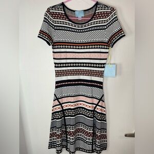 CeCe Multicolor supercute KNIT  Geometric Mini Dress
New with tags small
